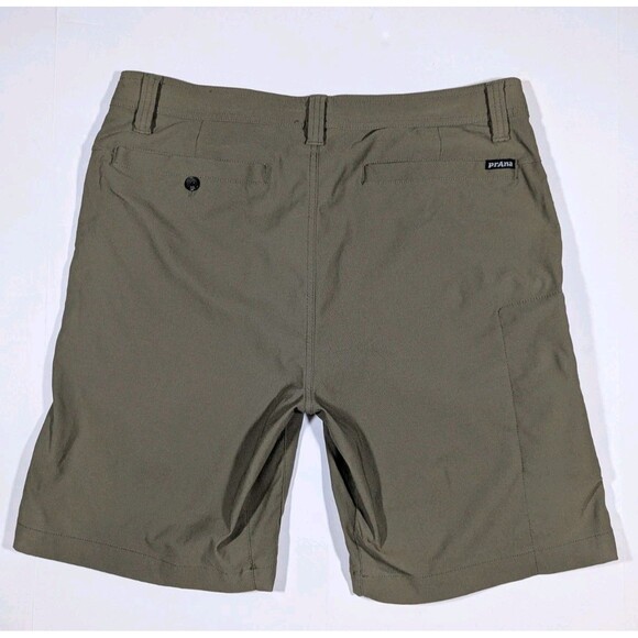Prana Brion Casual Outdoor Hiking Shorts 34x9 Olive Green Mens - Picture 2 of 9